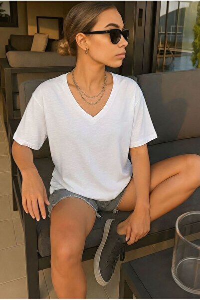 DM DOLCE MORE Μπλουζάκι με λαιμόκοψη V σε μεγάλο μέγεθος 2VQ3