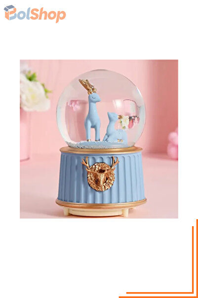 BolShop Geyik Kar Küresi Küçük Boy Dekoratif Hediyelik Obje