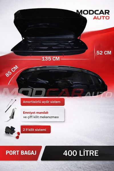 MODxAUTO ARAÇ ÜSTÜ PORT BAGAJ 400 LT 3 KİLİTLİ
