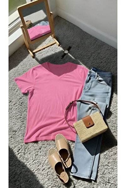 BENROMA تي شيرت كبير الحجم برقبة على شكل حرف V 3VQ5