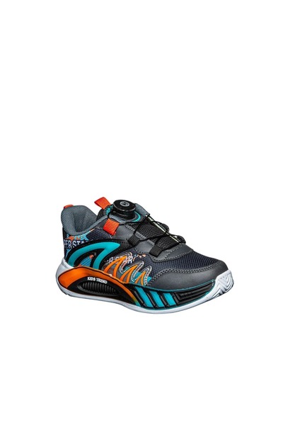 Tuğba Ortopedi 020 Ortopedik Erkek Çocuk Füme/Oranj Rahat Sneaker