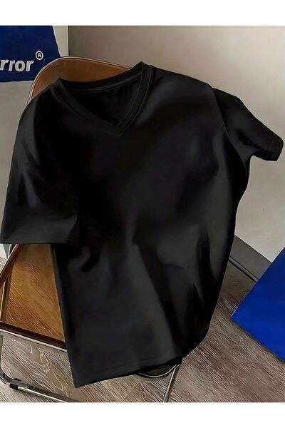 DM DOLCE MORE V-Neck Oversized T-Shirt 4Vq2