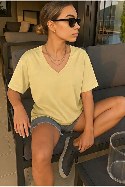 DM DOLCE MORE Μπλουζάκι με λαιμόκοψη V σε μεγάλο μέγεθος 2VQ3