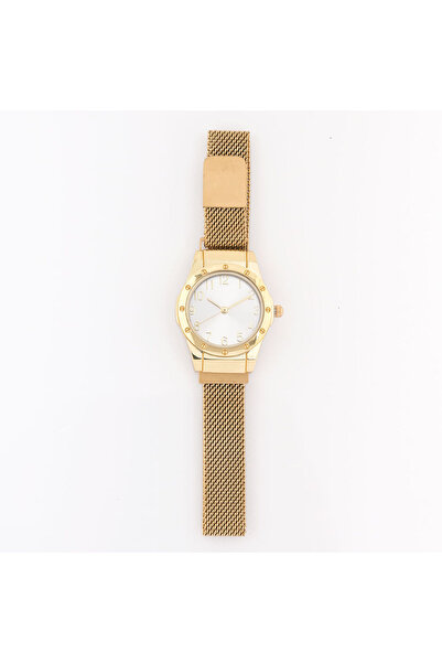 meli melo Classic gold watch with elegant details and metal bracelet