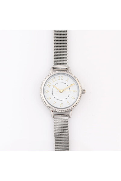 meli melo Classic watch with gold details and silver metal bracelet
