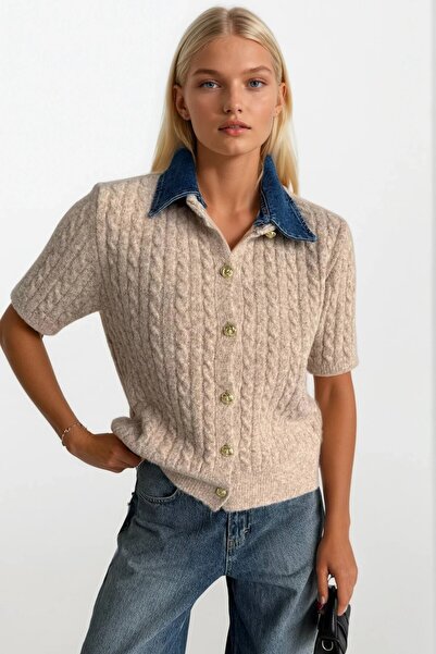ht fashion Polo Yaka Ve Yarım Kollu Bluz