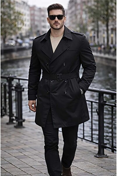 PAPUCUMUN DÜNYASI Ανδρική μακριά καμπαρντίνα με ζώνη