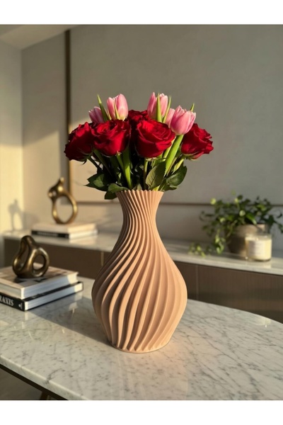 DENGTASARIM DENG TASARIM Modern Sarmal Tasarım Dekoratif Vazo 17 CM