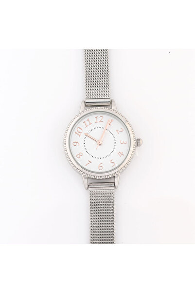 meli melo Ceas clasic cu cadran alb si detalii rose gold