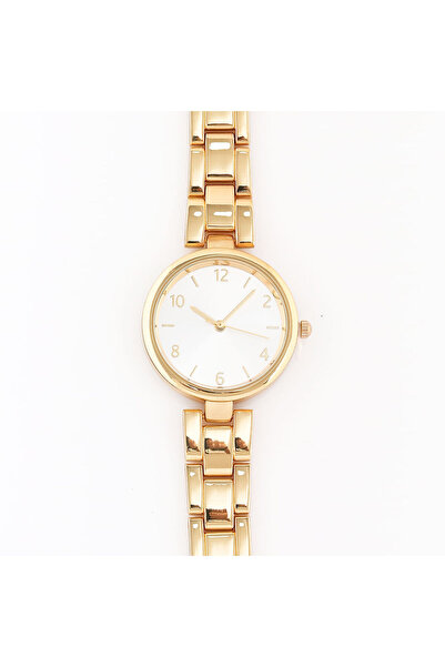 meli melo Classic watch with white dial and gold bracelet