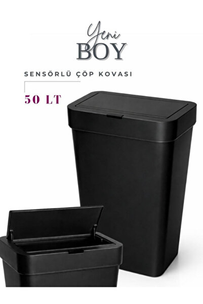 SURFACE HOME 50 Lt Hareket Sensörlü Sessiz Kapatma [SİYAH] 3 ADET AA (kalem) ...