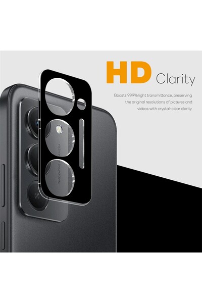 corcishop Redmi 15 Modeliyle Uyumlu Siyah Çerçeveli Kamera Lens Koruyucu Tamp...