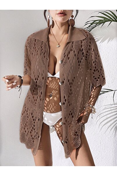 moda mh Γυναικείο πουκάμισο παραλίας με σχέδιο μπακλαβά