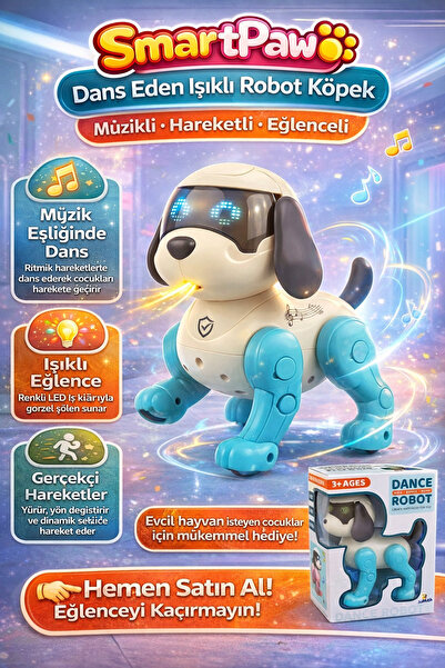 TRUST STORE SmartPaw Dans Eden Işıklı Robot Köpek Müzikli Hareketli Eğlenceli...