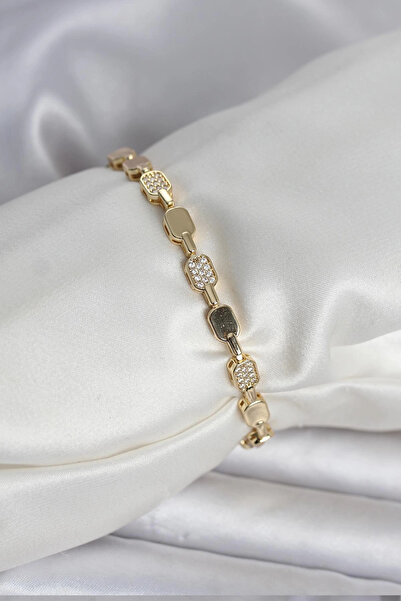 Clariss Brass Zircon Stone Gold Color Women's Bracelet