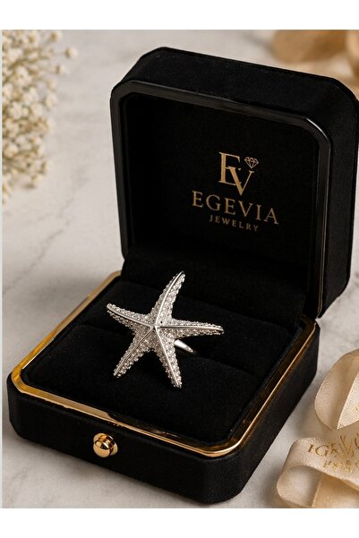 Ege via jewelry Yıldız deniz tasarım zirkon taşlı şık yüzük