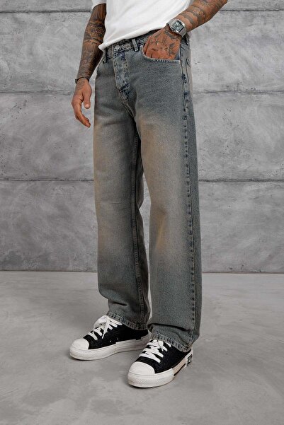 NOMARC Blugi largi MoB albastru marin cu aspect uzat