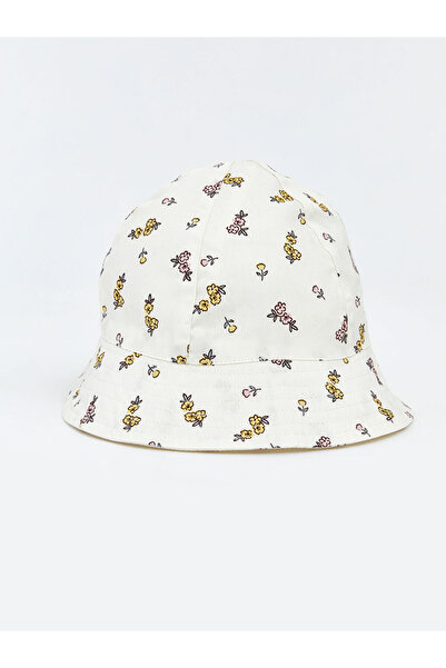 LC Waikiki Vizyon New Season Ecru Printed Baby Girl Bucket Hat