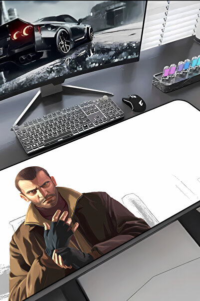 Charmbi Mouse Pad με θέμα GTA IV – Μεγάλο mousepad gaming 30x70, αντιολισθητι...
