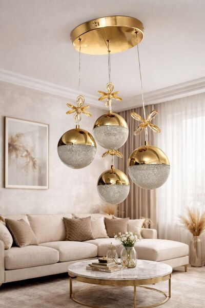 GEZER AYDINLATMA ŞEKER TOP MODERN LED SARKIT 3 RENK ROSE GOLD