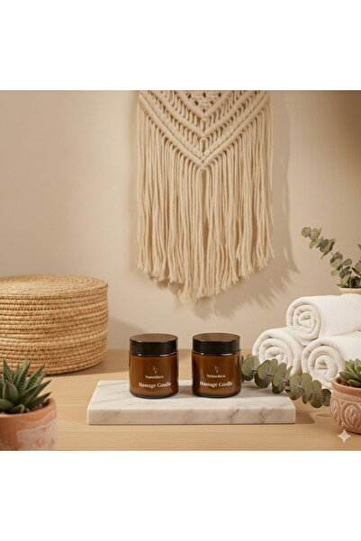 NomaDeco Masaj Mumu Soya Wax Doğal E Vitamini Jojoba Yağlı Cilt Bakım 2'li Set