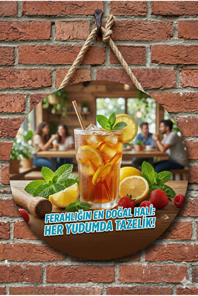 Mayeka Ceai cu gheață - Tablou decorativ din lemn pentru ușă de perete, cu te...