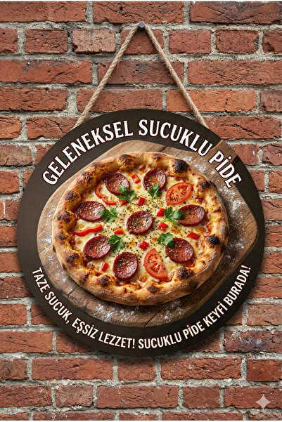 Mayeka Drevena zidna slika u obliku kobasice i pite, dekorativni ornament za ...