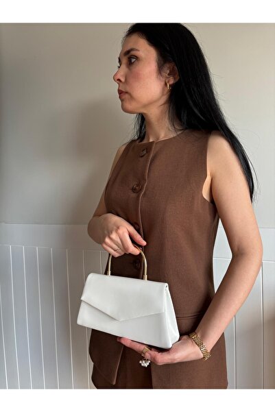 lalettobags Γυναικεία τσάντα για βραδινό φόρεμα με λευκό κάλυμμα γράμματος κα...