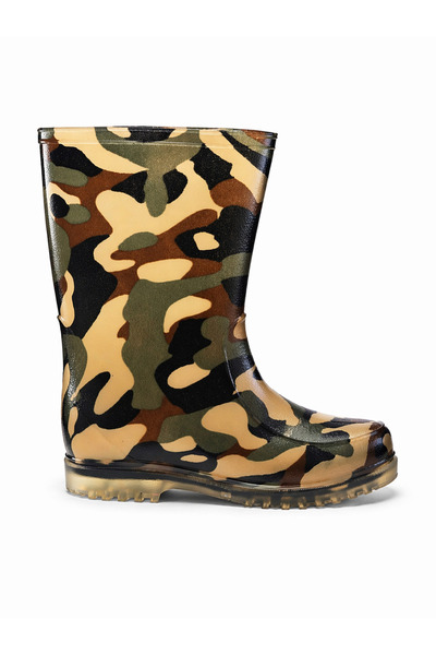 fafatara Αδιάβροχες μπότες βροχής με σχέδιο καμουφλάζ και αντιολισθητική σόλα