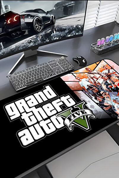 Charmbi Mouse Pad με θέμα GTA V – Μεγάλο mousepad gaming 30x70, αντιολισθητικ...