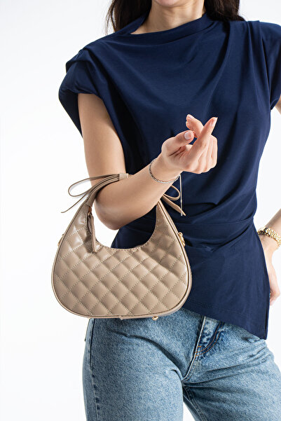 DEV 3 ADAM Nçs Mink Bow Strap Detailed Women's Crossbody Bag