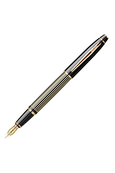 Scrikss 35L Dolmakalem Çizgi Desenli Siyah Altın M Uç