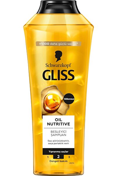 Gliss Oil Nutritive 9 ve Marula Yağı içeren Besleyici Şampuan 400 ml Yıpranmı...
