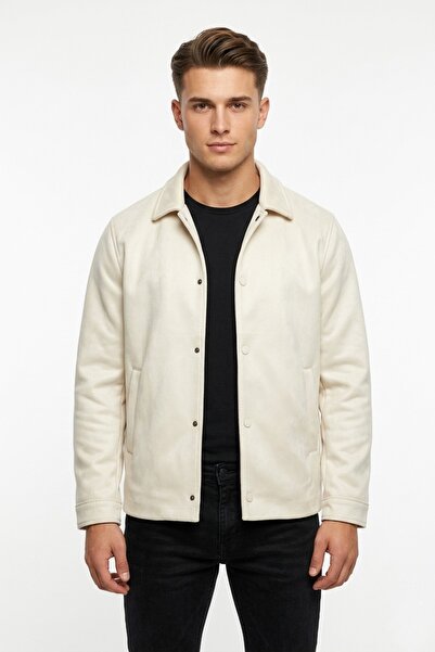 DYNAMO Ανδρικό μαύρο σπορ παλτό από σουέτ κανονικής εφαρμογής, εποχιακής χρήσ...