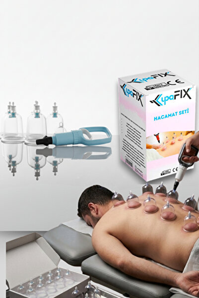 KUPAFİX 13 Parça Vakumlu Hacamat Kupa Bardak Çekme Seti Masaj Kupası -Selülit...