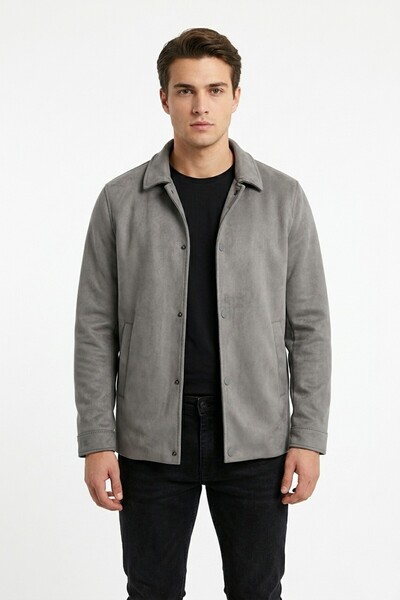 DYNAMO Men's Black Regular Fit Seasonal Suede Sports Coat Bgl-St05436