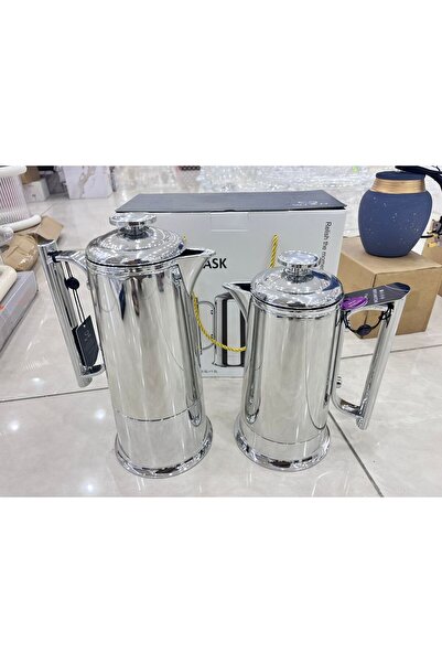 South house Trams Steel Set with Glass Inside 1 Liter / 600 Milliliters Shiny...
