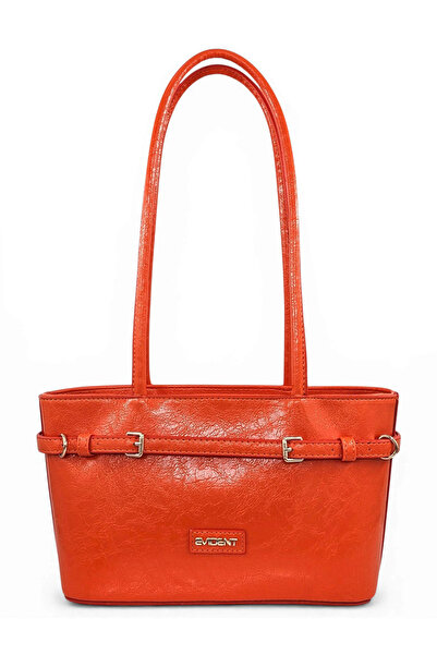 Evident Orange Shiny Looking Belt Detailed Bucket Model Women's Shoulder Bag