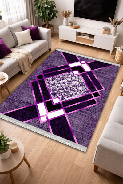 Home Kaymaz Dot Taban Dijital Baskılı Yıkanabilir Leke Tutmayan Mutfak Halısı...