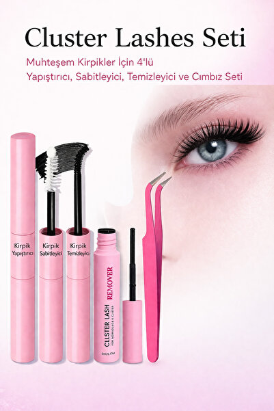 alaraycosmetics 4’lü Takma Kirpik Aparat Seti – Yapıştırıcı, Sabitleyici, Rem...