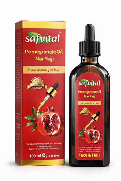 safvital زيت الرمان 100 مل زيت نباتي نقي معصور على البارد للعناية بالبشرة وال...
