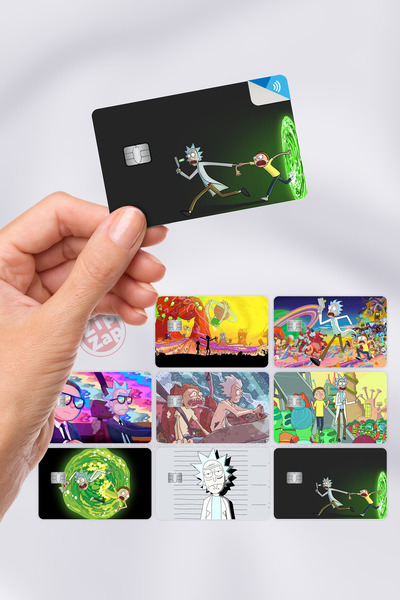 ZipZap Rick And Morty Kart Kaplama Yapışkanlı Folyo Sticker (8 Adet)