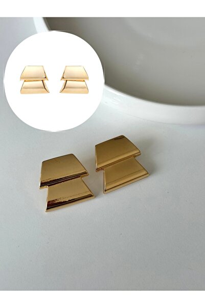 shop Brand Yvonne Steel Gold Earrings