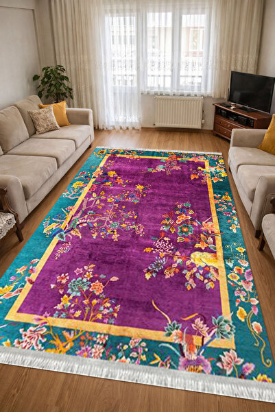 Home Kaymaz Dot Taban Dijital Baskılı Yıkanabilir Leke Tutmayan Halı Yolluk