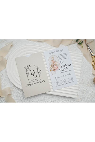 ERDEM DAVETİYE Düğün Davetiyesi / Nişan Davetiyesi / Nikah Davetiyesi / (50 Adet) Baskı Hariç Davetiye 9298