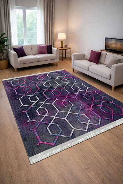 Home Kaymaz Dot Taban Dijital Baskılı Yıkanabilir Leke Tutmayan Halı Yolluk