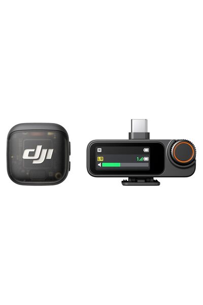 DJI Mikrofon 3 (1 TX + 1 RX), iPhone/Kamera/Android için Kablosuz Yaka Mikrof...