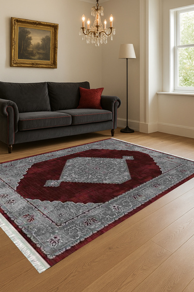 Home Kaymaz Dot Taban Dijital Baskılı Yıkanabilir Leke Tutmayan Halı Yolluk