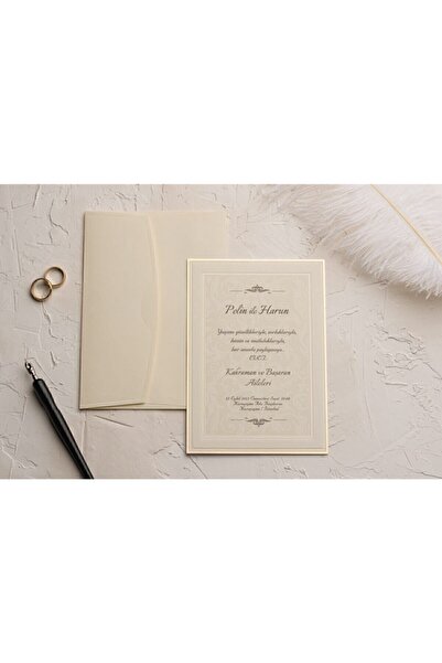 ERDEM DAVETİYE Düğün Davetiyesi / Nişan Davetiyesi / Nikah Davetiyesi / (50 A...