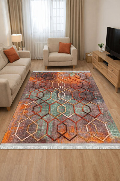 Home Kaymaz Dot Taban Dijital Baskılı Yıkanabilir Leke Tutmayan Halı Yolluk